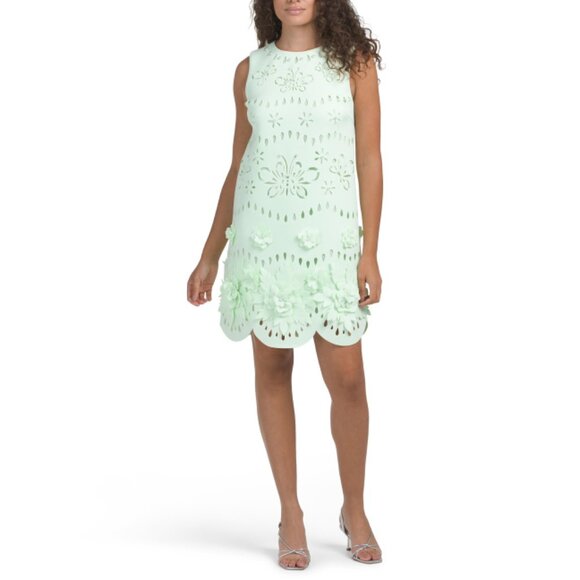 BADGLEY MISCHKA Spearmint Faux Pearl Embellished Cutout Mini Dress -  divino.acegroup.co.in